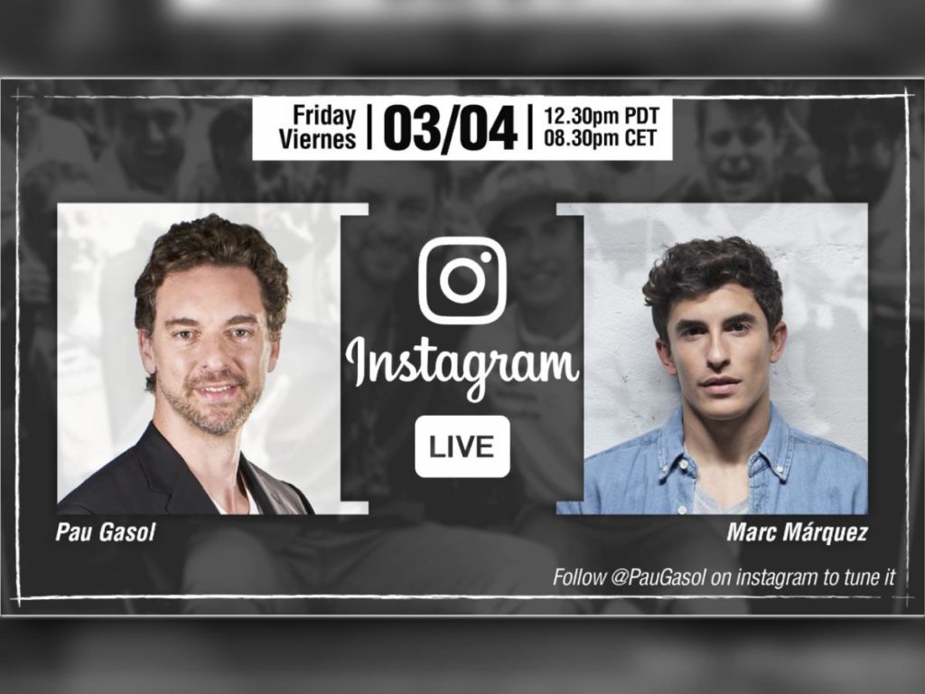 Marc Marquez in conversation with NBA star Pau Gasol